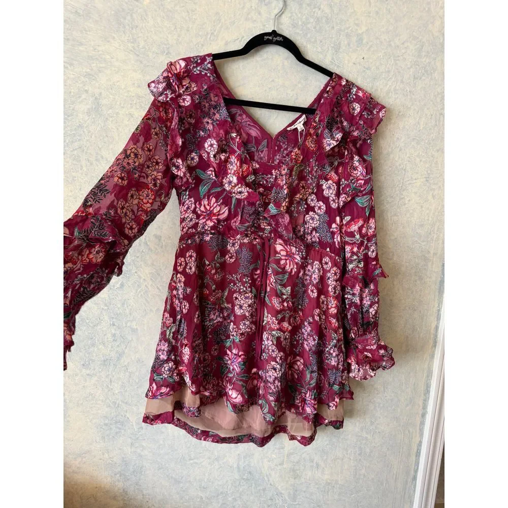 FOR LOVE‎ AND LEMONS BERRY FLORAL ROMPER